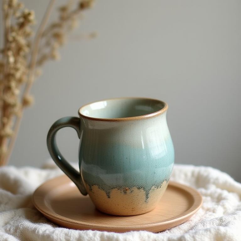 Handcrafted yoga-inspired ceramic mug