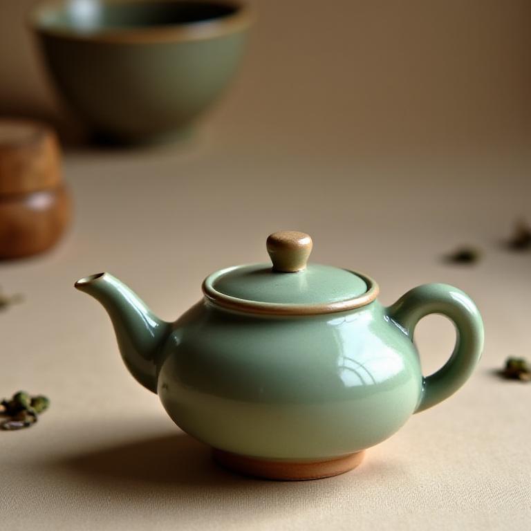 Handcrafted ceramic teapot for tea ceremonies
